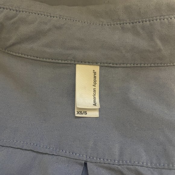 American Apparel Cotton Blue Shirt Dress with Pockets Size XS/S Comfy - Picture 7 of 11